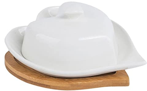 Hoement Keramik Butterplatte Herzförmig Weiß Butterdose Ohne Deckel Elegante Tischdekoration Für Zuhause Geburtstagsfeier Hochzeit Festliche Anlässe Food Storage Dish