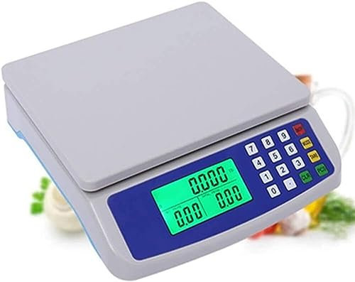 SnamicE Balance électronique numérique, Balance de comptage, écran LED HD, pour Cuisine, Restaurant, Aliments, Viande, supermarché, Blanc, 10 kg,White-10kg