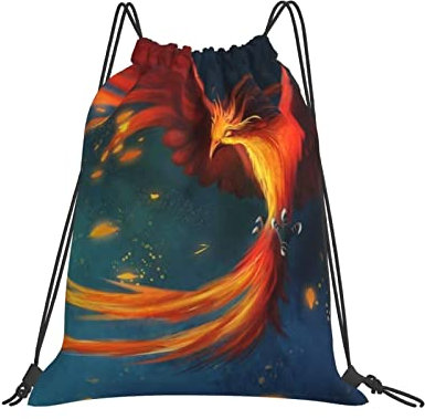 Beutel Erstaunliche Phönixvögel Gym Bag Personalisiert Turnbeutel Mit Kordelzug Gemustert Klapprucksack Für Schule, Kindergarten, Outdoor, 36X42Cm