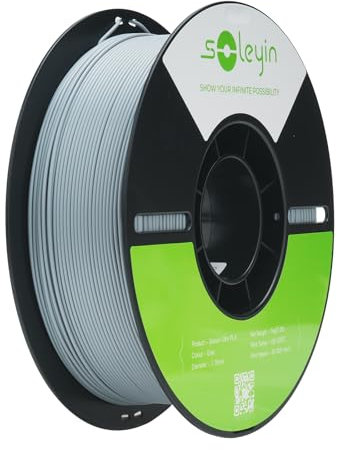 SOLEYIN Ultra PLA Filament 1.75mm Grau, 3D Drucker Filament 1kg Hochgeschwindigkeit 30-300mm/s Umweltfreundliche, für die meisten 3D-Drucker Creality Ender K1 K1C K2 plus