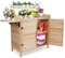 Kalolary Garden Potting Table Wood Planting Workbench Table with Cabinet Foldable Garden Table Aluminium Alloy Surface Workstation for Outdoor Patio Balcony Yard Lawn (Wood)