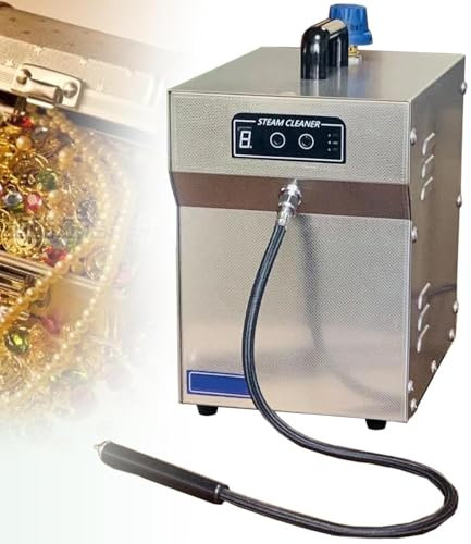 Máquina Limpiadora De Joyas a Vapor, 2L Equipo Profesional De Limpieza De Joyas, 1300W De Potencia Y Presión De Vapor 2-5KG Ajustable, Temperatura Máxima De Vapor 135°C, Para Collares, Relojes