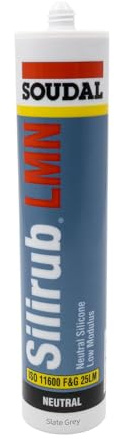 Soudal Silirub LMN Low Mod All Purpose Neutral Silicone - Slate Grey