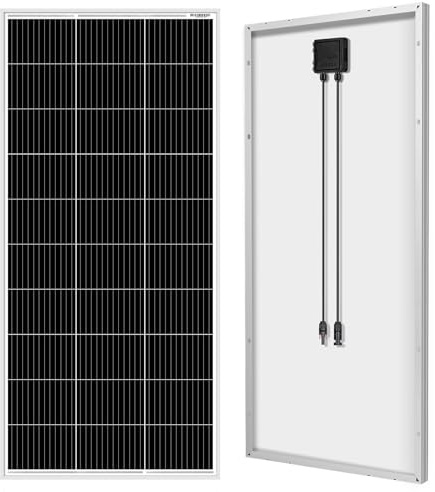 DOKIO Panneau solaire monocristallin 200 W 18 V - 200 W - Pour batteries 12 V - Idéal pour camping-car, camping, abri de jardin