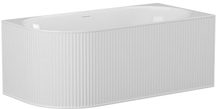 Vente-unique-Vasca angolare scanalata 200 litri 150 x 75 x 58 cm Bianco opaco Acrilico Angolo a destra - BARBORI