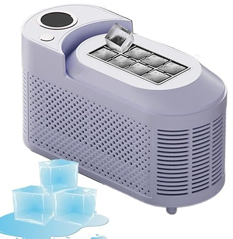 WEIMILOR Mini Macchina per Il Ghiaccio per Piccoli spazi 21,6 cm * 9,3 cm * 12,8 cm con Cavo di Alimentazione per Auto per Camper, Feste, Ufficio, Bar,taropurple