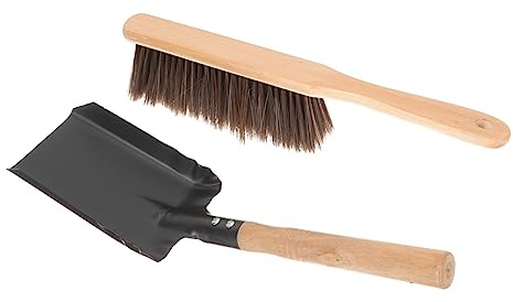 KOMBIUDA Limpieza Para Chimenea Con Escoba Manual y Pala De Cenizas Kit Práctico y Portátil Para Hogar Herramientas Resistentes Para Limpiar Estufas y Hogares De Leña Con Cepillo De Cerdas