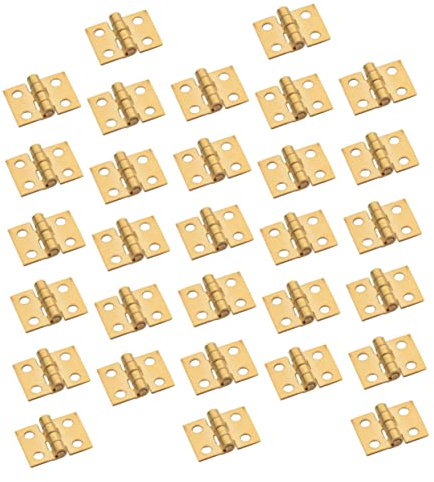 DOITOOL Lot de 30 Mini Charnières en Cuivre Charnières Miniatures Rétro pour Boîtes à Bijoux Accessoires DIY pour et Mobilier Miniature