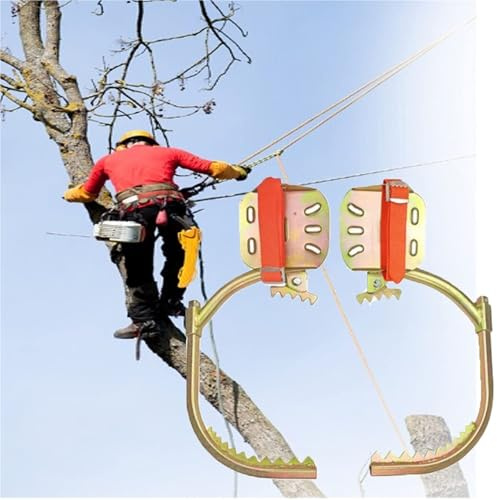 Verstellbare Steigeisen aus Edelstahl mit rutschfesten Pedalen, 120 kg Tragkraft, ideal für Baumschnitt, Outdoor-Abenteuer und professionelle Baumpfleger