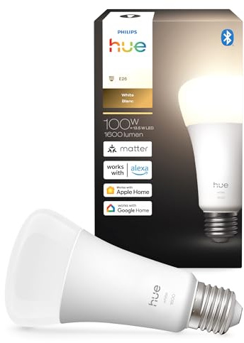 Philips Hue Smart LED A21 Bulb 1-Pack, Warm White Light 2700K, E26 Base, 13.5W, 1600 Lumens, Dimmable LED Bulbs, Works with Alexa, Google Assistant, and Apple Home