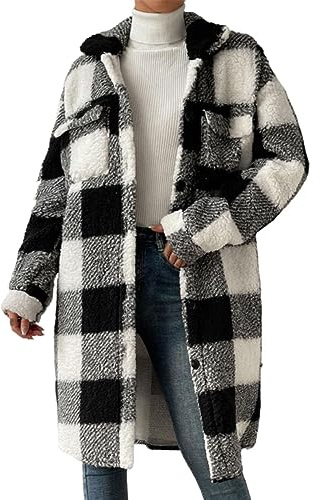 Générique Trench Coat Femme Mi Long Mi Saison Veste De Transition Matelassée À Revers Trench-Coat à Carreaux en Flanelle Automne Coupe Vent Chaud Parka Blouson Chic Élégant Avec Poches S-XL