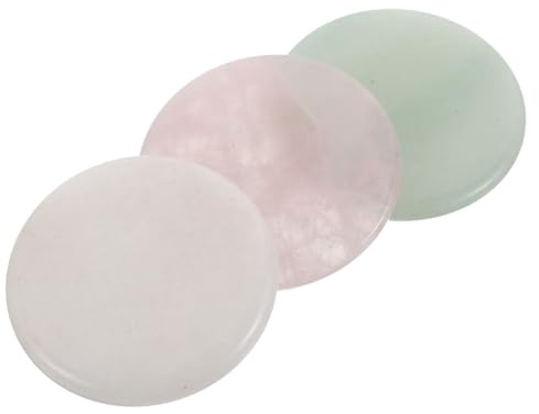 VILLFUL 3 St Runda Jade-limhållare för Ögonfransförlängning Elegant Lättstädad och Mångsidig Pallet för Franslim och Skönhetsprodukter Kompakt och Bärbar för Professionella Användare