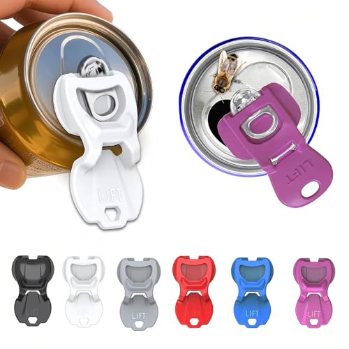 Xanthelle Tapas de Latas, 6 Piezas Cierres Snap-On y Abrelatas, Tapón de Bebidas para Latas de Refresco y Cerveza, Mantiene las Bebidas Frescas, Fácil Manejo