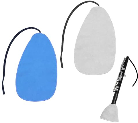 2 Stueck Reinigungstuch fuer Saxophon Klarinette Holzblasinstrument Pflege | Weiches Kunstsamt, saugfaehig, Feuchtigkeit entfernen, Innenrohr reinigen, waschbar, fusselfrei, trocknet schnell