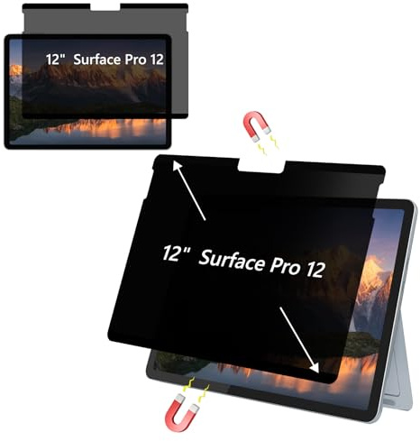 KiimLaa Magnétique Filtre de Confidentialité pour 12 Pouces Microsoft Surface Pro 12 2025, Anti-Espion/Bleu-Lumière Amovible Filtre Protection d'écran pour Surface Pro 12 Pouces
