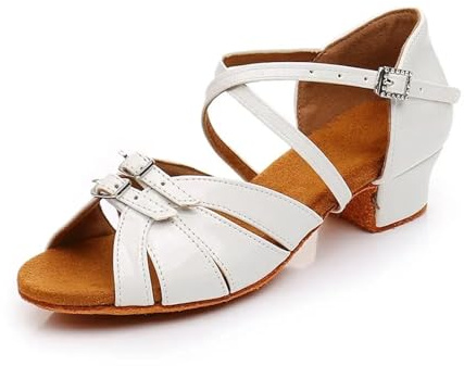 Dansskor dam, latin, balsal, latin, dansskor, kvinnor, barn, dansskor för flickor, mjuk tango, jazzsalsa, party, sandal, dropshipping, Vit, 43 EU