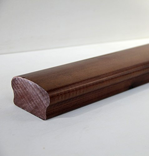 Hobby Legno - Corrimano In Legno Massello Pino Tinto Noce Medio mm. 68X40X3000 (Prezzo Per ml. 3)