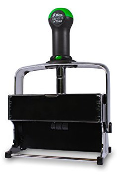 ECO-Stempel mit Text und Datum, Shiny HM-6115, 65 x 116 mm – Großer Stativstempel für Logos, eigene Texte oder Grafiken, inkl. Datumsfeld bis 2029