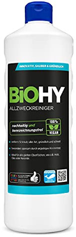BiOHY Allzweckreiniger Konzentrat (1l Flasche) | Bio Allesreiniger für Boden und Haushalt | Kalkreiniger Konzentrat mit universaler Anwendung | schnell und effektiv | Universalreiniger