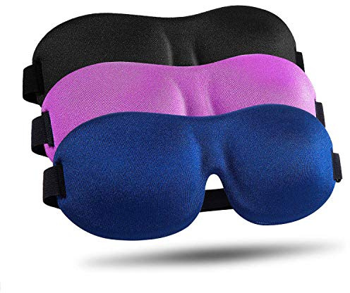 LKY DIGITAL Sleep Mask for Side Sleeper 3 Pack, Blackout 3D Eye Mask
