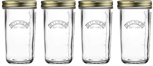 Kilner Wide Mouth Screw Top Lid Preserving Glass Jar 0.5 Litre Transparent (Pack of 4)