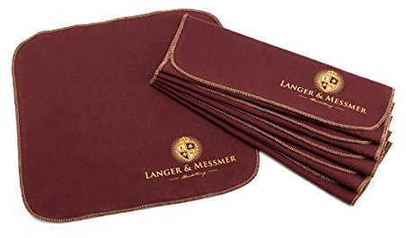 Langer & Messmer panni per lucidare la pelle liscia in 100% cotone in un pratico set - Il panno per lucidare le scarpe per la cura professionale delle calzature (Bordeaux | Beige)