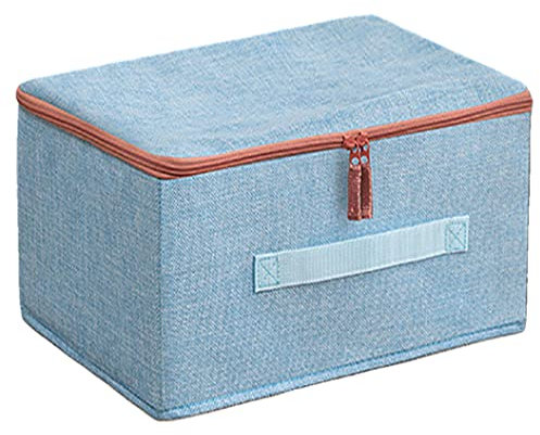 Große Aufbewahrungstasche für unter dem Bett, Leinen, waschbar, mit Reißverschluss, für Hochzeitskleid, Aufbewahrungsbox, Kleidung, Organizer, Packtaschen für Umzug, 55 l, 3 Stück (blau)