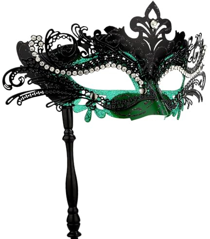 Hoshin Maskenmaske mit Stock, Mardi Gras Deecorations Venezianische Masken für Damen