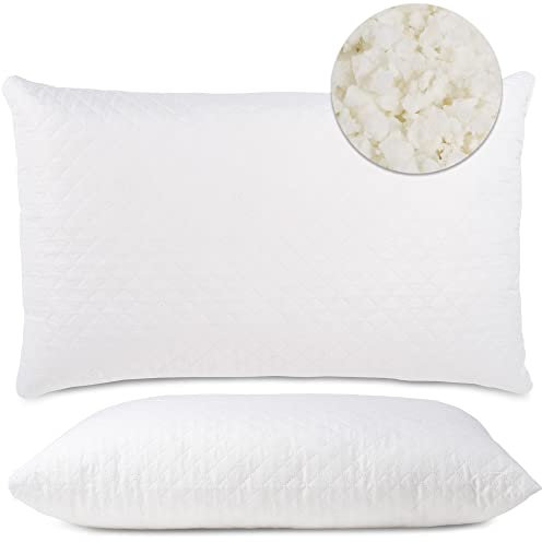 Flowen Almohada Escamas de Espuma de Memoria Viscoelastica Cervical Made in Italy Ortopédico Cojin para Dormir Ortopedica Antironquidos de Cama Almohada Hipoalergénica y Antiácaros