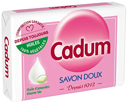 Cadum Feste Seife – seit 1912 – 100% pflanzliche Öle mit Bio-Mandeln, 100 g