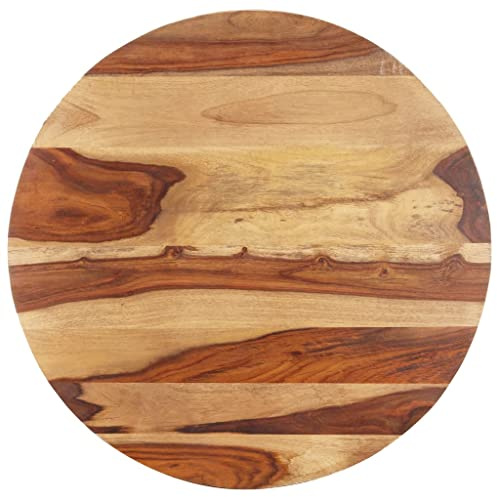 vidaXL Tischplatte Massivholz Akazie Rund 25-27 mm 70 cm