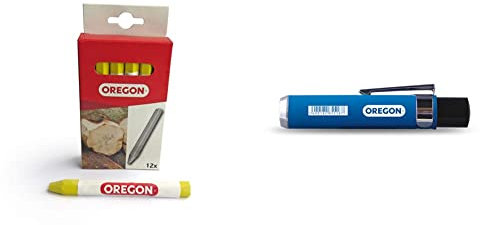 Oregon Multi Surface Marking Crayon, Professionelle 6-Seitige Kreidemarker, 12er-Pack, Gelb (295363) & 520272 Halterung für Kennzeichnung Crayon, 1 Stück (1er Pack)