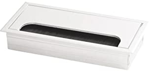 Desk Cable Grommet - Square/Rectangular - White, Black, Aluminium - 80x160/80x80 (White, 80x160mm)