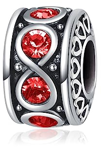 LSxAB Infinity Symbol Sparkling Cubic Zirconia Spacer Charm Compatible with Pandora Charms Bracelets