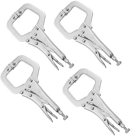 ZONADAH Lot de 4 serre-joints en C de 6 avec coussinets pivotants - Étau en acier pour travaux de soudage et de travail du bois
