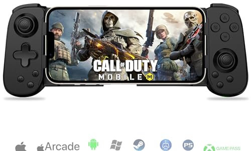 Wireless Controller for iPhone/Android/PC/iPad/Tablet/APPL Arcade MFi Games/Switch/PS4, Support Streaming on PS5/PS4/Xbox/PC Console, Cloud Gaming Gamepad Joystick - Turbo/6-Axis Gyro/Dual Motors