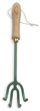 Barebones Cultivator - Weed Remover Tool - Garden Rake and Weeding Tool for Yard Work - Stainless Steel Cultivator for Raking Soil (Ash/Mint)