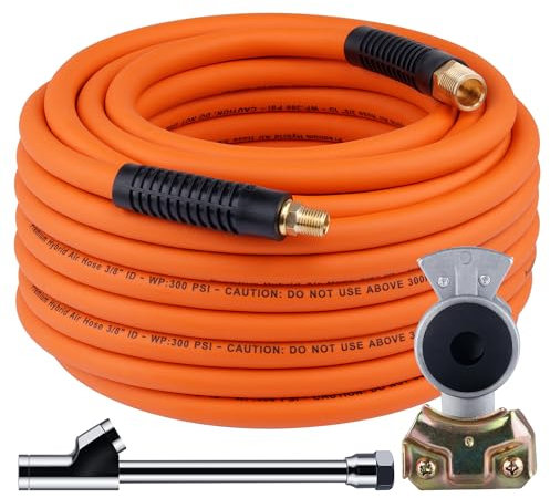 Dazakoot LKW-Reifenfüller-Set, 0,95 cm x 15,2 m, Hybird-Luftschlauch mit Spannfutter und Universal-Gladhand, max. Arbeitsdruck 350 PSI
