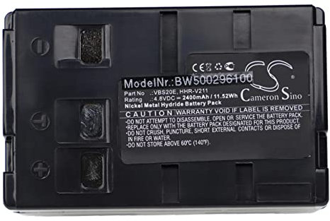 vhbw batteria sostituisce Panasonic HHR-V211, VW-VBH10E, HHR-V212, P-V212, PV211, VW-VBH20E per videocamera camcorder (2400mAh, 4,8V, NiMH)