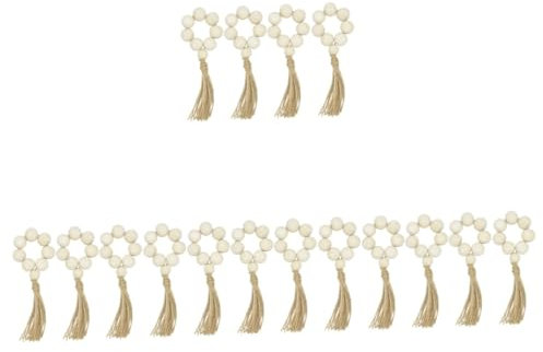 Zerodeko 16stücke Natürliche Holzperlen Serviettenringe Rustikale Tischdekoration Für Hochzeiten Weihnachten Und Zuhause Einfache Und Natürliche Designs Für Innen Und Außenbereich