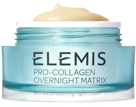 Elemis Pro-Kollagen Overnight Matrix, anti-rynk nattkräm, anti-aging reparationskräm, drone peptidteknik, utjämnad, stramad, silikonfri, 50 ml