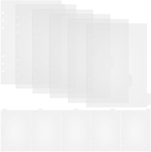 11 Stück Transparente Trennblätter für Ordner, 6-ring, Pp