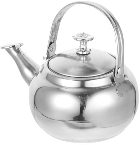 LeGDOr Bollitore per tè con fischio, teiera in Acciaio Inossidabile con infusore Rimovibile Bollitore per Acqua Calda Acqua Piccola caffettiera per Piani Cottura Gas a induzione Argento 14 cm