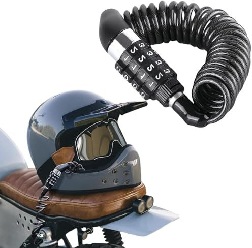 ZLXFT Antifurto Bici Casco Moto, 4 Cifre Portatile Lucchetto Catena