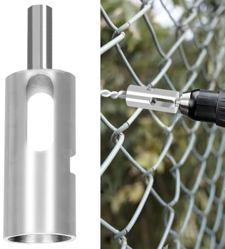 Wire Twisting Tool for Drill - All Steel Nickel Plated Drill Chuck Tool 3/8'' 9 Gauge, Efficient Wire Knotting Tool, Wire Stripping and Twisting tool for Fixing Chain Link Fence and Loop Fences