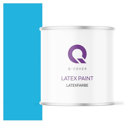 Q-COVER Latexfarbe 2L Blau – Matte Innenfarbe für Wand & Decke, Klasse 3, Hohe Deckkraft, Scheuerfest