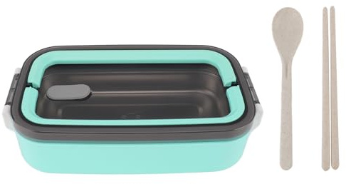 lvifloae Boîte à bento micro-ondable à compartiment unique en acier inoxydable de style japonais pour les hôpitaux de bureau en plein air d'école (Green)