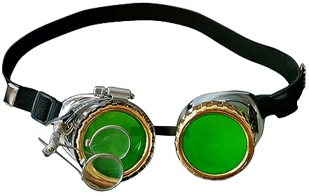 Montesy Lunettes de soudage steampunk gothiques pour cosplay vintage rustique, déguisement pour femme et homme