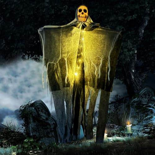 Leuchtende Halloween Deko: Skelett, Totenkopf, Gruselig - Innen & Outdoor, Party Dekoration