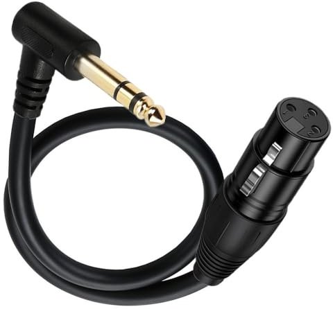 Halokny 50cm/1.6Feet XLR Female to 1/4 TRS Balanced Microphone Stereo Audio Cable for Microphones, Audio Sound Consoles, Power Amplifiers, Stereo Systems, Wireless Microphone Receivers